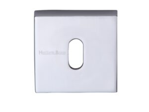 Heritage Brass Standard Square Key Escutcheon, Polished Chrome