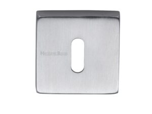 Heritage Brass Standard Square Key Escutcheon, Satin Chrome