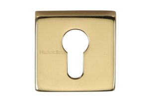 Heritage Brass Euro Profile Square Key Escutcheon, Polished Brass