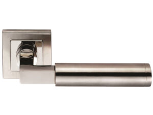 Eurospec Fagus Square Mitred Stainless Steel Door Handles - Satin Stainless Steel (Sold In Pairs)