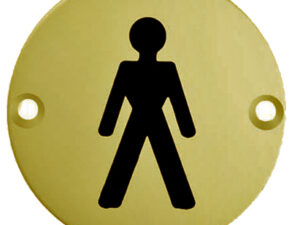 Male Symbol, Polished Brass