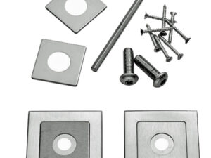 Eurospec Square Rose Packs, 8Mm X 52Mm, Duo Finish Polished & Satin Stainless Steel