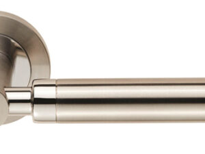 Eurospec Astoria Dual Finish Polished Stainless Steel & Satin Stainless Steel Door Handles (Sold In Pairs)