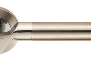 Eurospec Lucerna Dual Finish Polished Stainless Steel & Satin Stainless Steel Door Handles (Sold In Pairs)