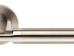 Eurospec Berna Dual Finish Polished Stainless Steel & Satin Stainless Steel Door Handles (Sold In Pairs)