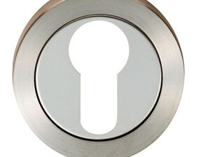 Eurospec Euro Profile Escutcheon, Dual Finish Polished Stainless Steel & Satin Stainless Steel