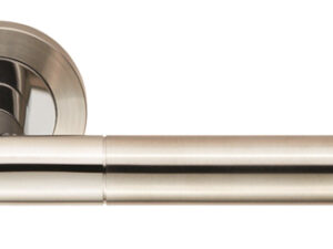 Eurospec Treviri Satin Stainless Steel Or Dual Finish Polished & Satin Stainless Steel Door Handles (Sold In Pairs)