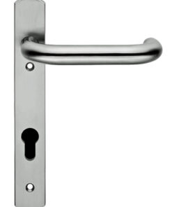 Eurospec Safety Lever Narrow Plate, 92Mm C/C, Euro Lock, Stainless Steel Door Handles (Sold In Pairs)