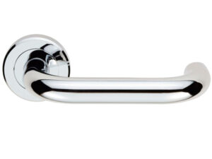 Serozzetta Dda Compliant Safety Door Handles On Round Rose, Polished Chrome - (Sold In Pairs)