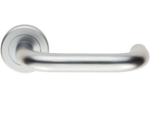 Serozzetta Dda Compliant Safety Door Handles On Round Rose, Satin Chrome - (Sold In Pairs)