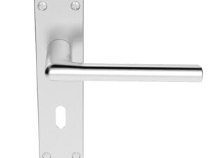 Serozzetta Uno Door Handles On Backplate, Satin Chrome (Sold In Pairs)