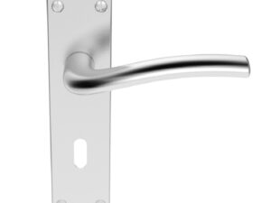 Serozzetta Cuatro Door Handles On Backplate, Satin Chrome (Sold In Pairs)