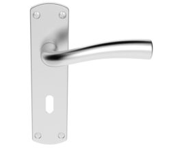 Serozzetta Cinco Door Handles On Backplate, Satin Chrome (Sold In Pairs)