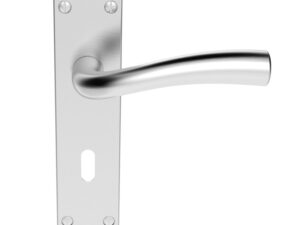 Serozzetta Cinco Door Handles On Backplate, Satin Chrome (Sold In Pairs)