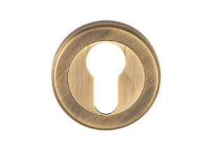 Serozzetta Euro Profile Escutcheon, Antique Brass