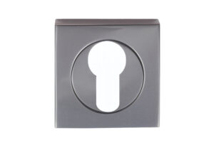 Serozzetta Square Euro Profile Escutcheons, Black Nickel