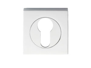 Serozzetta Square Euro Profile Escutcheons, Polished Chrome