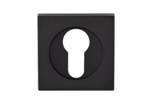 Serozzetta Square Euro Profile Escutcheons, Matt Black