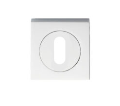 Serozzetta Square Standard Profile Escutcheons, Polished Chrome