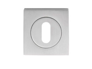 Serozzetta Square Standard Profile Escutcheons, Satin Chrome