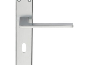 Serozzetta Zone Door Handles On Backplate, Satin Chrome (Sold In Pairs)