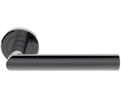 Serozzetta Trend Door Handles On Round Rose, Black Nickel - (Sold In Pairs)