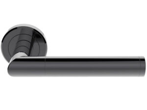 Serozzetta Trend Door Handles On Round Rose, Black Nickel - (Sold In Pairs)