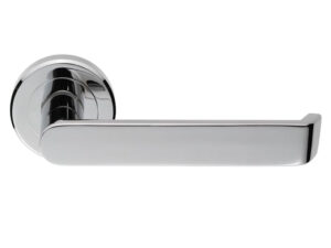 Serozzetta Concept Door Handles On Round Rose, Polished Chrome (Sold In Pairs)