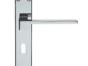 Serozzetta Equi Door Handles On Backplate, Polished Chrome (Sold In Pairs)