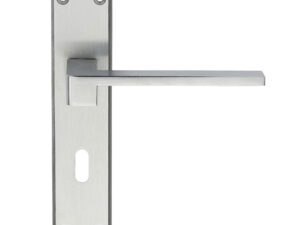 Serozzetta Equi Door Handles On Backplate, Satin Chrome (Sold In Pairs)