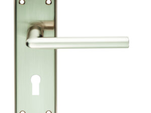 Serozzetta Residential Dieci Door Handles On Backplate, Satin Nickel (Sold In Pairs)