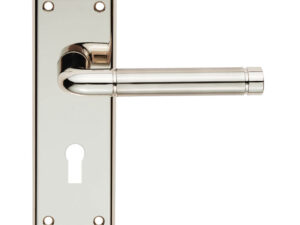 Serozzetta Residential Quaranta Door Handles On Backplate, Dual Finish Polished Nickel & Satin Nickel (Sold In Pairs)