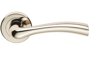 Serozzetta Residential Cinquanta Door Handles On Round Rose, Polished Nickel (Sold In Pairs)