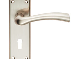 Serozzetta Residential Cinquanta Door Handles On Backplate, Satin Nickel (Sold In Pairs)