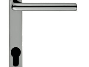 Rosa Narrow Plate, 92Mm C/C, Euro Lock, Polished Chrome Or Satin Chrome Door Handles (Sold In Pairs)