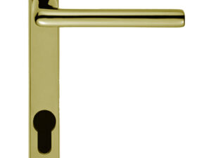 Rosa Narrow Plate, 92Mm C/C, Euro Lock, Pvd Stainless Brass Door Handles (Sold In Pairs)