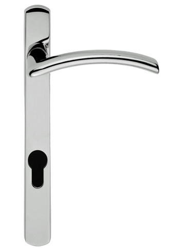 Verde Narrow Plate, 92Mm C/C, Euro Lock, Polished Chrome Or Satin Chrome Door Handles (Sold In Pairs)