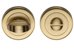 Heritage Brass Round 53Mm Diameter Turn & Release, Satin Brass Finish