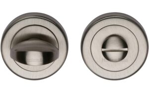 Heritage Brass Round 53Mm Diameter Turn & Release, Satin Nickel Finish