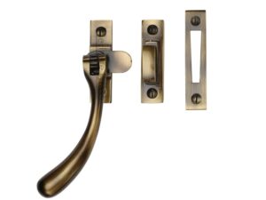 Heritage Brass Bulb End Mortice & Hook Plate Casement Fastener (128Mm), Antique Brass