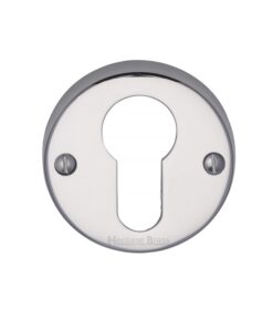 Heritage Brass Euro Profile Key Escutcheon, Polished Chrome