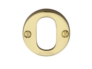 Heritage Brass Oval Profile Key Escutcheon, Polished Brass