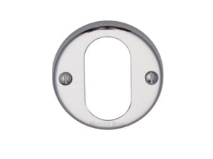 Heritage Brass Oval Profile Key Escutcheon, Polished Chrome