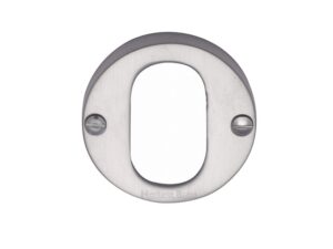 Heritage Brass Oval Profile Key Escutcheon, Satin Chrome