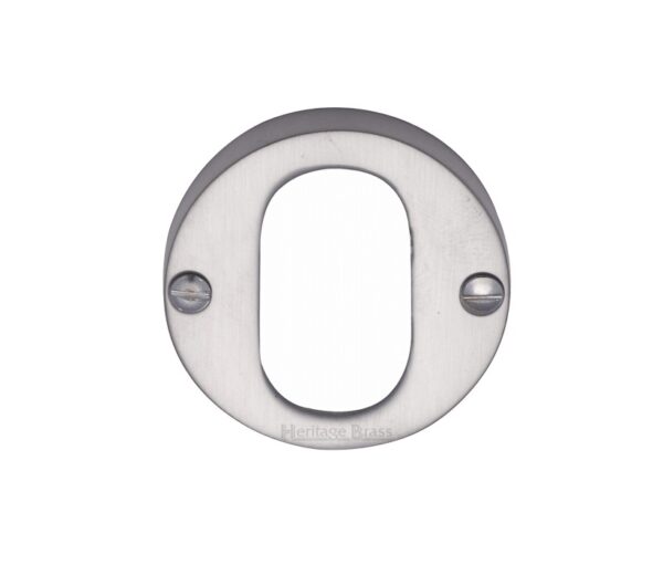 Heritage Brass Oval Profile Key Escutcheon, Satin Chrome