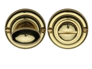 Heritage Brass Round 45Mm Diameter Turn & Release, Polished Brass