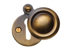 Heritage Brass Standard Round Covered Key Escutcheon, Antique Brass