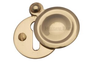 Heritage Brass Standard Round Covered Key Escutcheon, Polished Brass