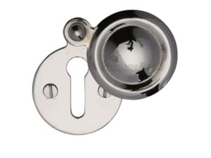 Heritage Brass Standard Round Covered Key Escutcheon, Polished Nickel