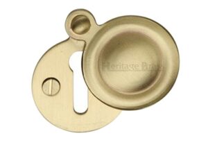 Heritage Brass Standard Round Covered Key Escutcheon, Satin Brass